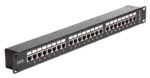 DELOCK patch panel 43295, 19"/1U, CAT 6, 24x coupler RJ45 ports, μαύρο - 4043619432950