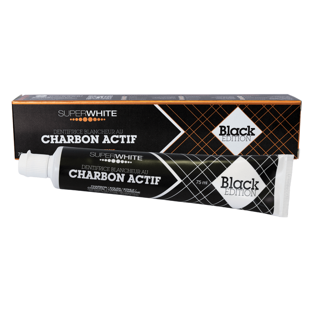 48607_SUPERWHITE_Leukantiki_Odontokrema_Apo_Energo_Anthraka_Karydas Οδοντόκρεμα Superwhite Black (75ml) - Image 1