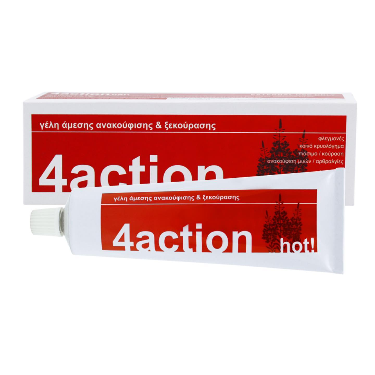 4action-hot 4action Hot Gel Θερμή Γέλη Ανακούφισης & Ξεκούρασης 100ml - Image 1