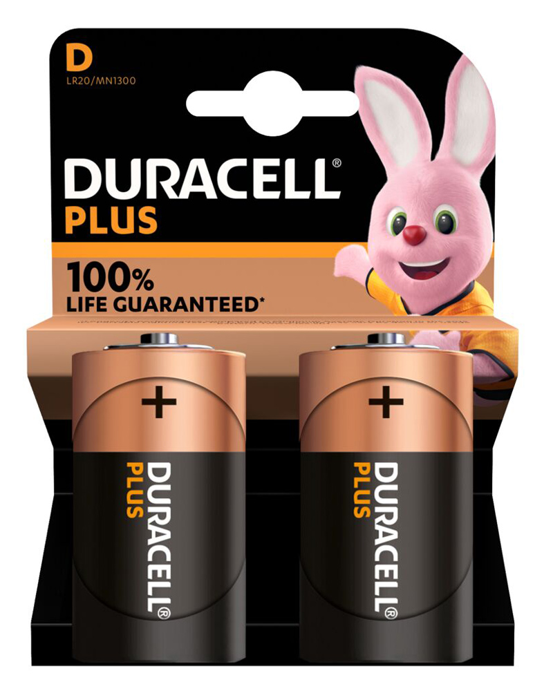 5000394141988 DURACELL αλκαλικές μπαταρίες Plus, D/LR20, 1.5V, 2τμχ - 5000394141988 - Image 1