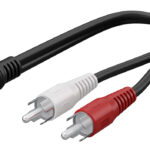 GOOBAY καλώδιο 3.5mm θηλυκό σε 2x αρσενικό RCA 50092, 0.2m, μαύρο - 4040849500923
