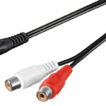 GOOBAY καλώδιο 3.5mm αρσενικό σε 2x θηλυκό RCA 50116, 1.5m, μαύρο - 4040849501166