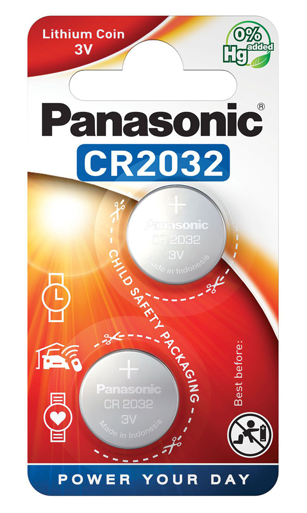 5025232060689 PANASONIC μπαταρία λιθίου, CR2032, 3V, 2τμχ - 5025232060689 - Image 1