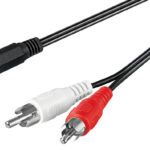 GOOBAY καλώδιο 3.5mm θηλυκό σε 2x RCA αρσενικό 50442, 1.4m, μαύρο - 4040849504426