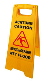 Προειδοποιητική πινακίδα "caution wet floor" 520112, 21-30x58cm, κίτρινη - 8718546660320