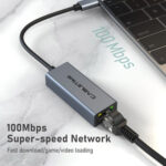 CABLETIME αντάπτορας δικτύου CT-CML100, USB-C, 100Mbps Ethernet, γκρι - 5210131038406 - Image 2
