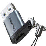 CABLETIME αντάπτορας USB-C σε USB CT-AMCF, 2.1A, 5Gbps, γκρι - 5210131038451