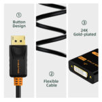 CABLETIME αντάπτορας DisplayPort σε DVI CT-02G, 1080p, μαύρος - 5210131039007 - Image 2