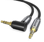 CABLETIME καλώδιο ήχου 3.5mm CT-P11RGN, γωνιακό, AUX, 1m, μαύρο - 5210131039304