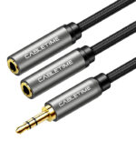 CABLETIME καλώδιο ήχου 3.5mm σε 2x 3.5mm CT-P12G, 3-pole, 20cm, μαύρο - 5210131039359