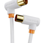CABLETIME καλώδιο κεραίας CT-AV101, γωνιακό, 75 Ohm, 3m, λευκό - 5210131039403