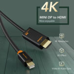 CABLETIME καλώδιο mini DisplayPort σε HDMI CT-AV588-03G4K, 4K/30Hz, 1.8m, μαύρο - 5210131109021 - Image 2