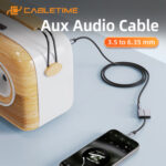 CABLETIME καλώδιο ήχου 3.5mm σε 6.35mm CT-AV321-H11G, 2m, μαύρο - 5210131109120 - Image 2