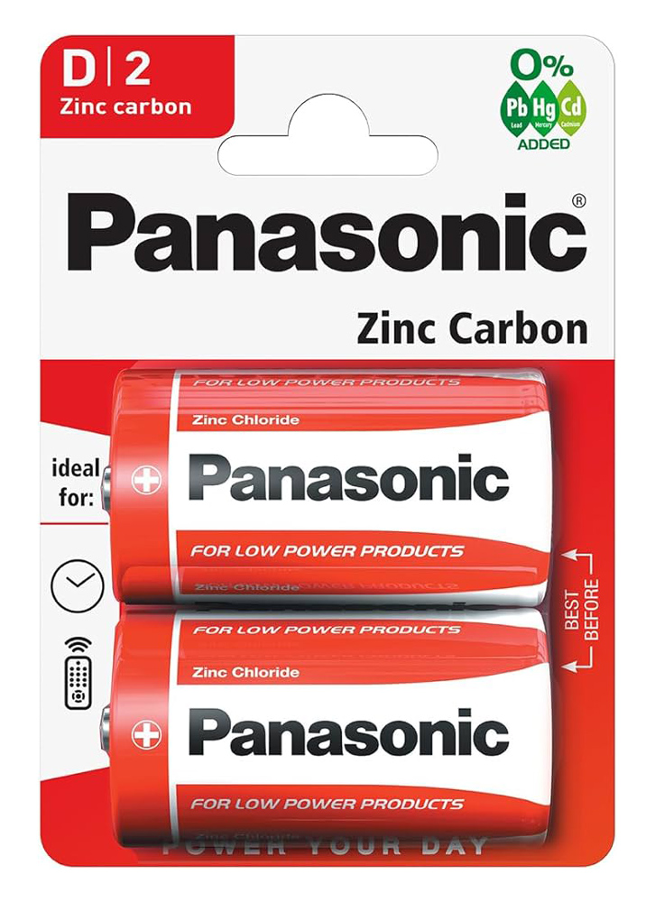 5410853032779 PANASONIC μπαταρίες Zinc Carbon, D/R20, 1.5V, 2τμχ - 5410853032779 - Image 1