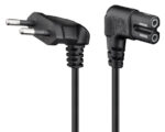 GOOBAY καλώδιο τροφοδοσίας Euro 56588, γωνιακό, 2x0.75 mm², 0.5m, μαύρο - 4040849565885