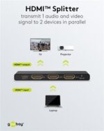 GOOBAY HDMI splitter 58481, 1-in σε 2-out, 4K/60Hz, μαύρο - 4040849584817 - Image 2