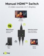 GOOBAY HDMI switch 58486, 2-in σε 1-out, 4K/60Hz, μαύρο - 4040849584862 - Image 2