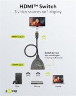 GOOBAY HDMI switch 58487, 3-in σε 1-out, 4K/30Hz, μαύρο - 4040849584879 - Image 2