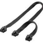 GOOBAY καλώδιο 8 pin σε 2x 6+2 pin PCIe 59714, 23cm, μαύρο - 4040849597145
