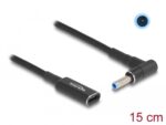 DELOCK αντάπτορας τροφοδοσίας laptop 60031, USB-C σε HP 4.5x3.0mm, 15cm, μαύρος - 4043619600311 - Image 2