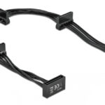 DELOCK καλώδιο SATA 15pin σε 4x SATA 15pin 60395, 40cm, μαύρο - 4043619603954