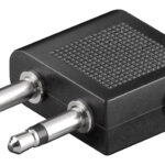 GOOBAY αντάπτορας 2x 3.5mm 2-pin σε 3.5 mm 3-pin 61004, μαύρο - 5210131081792