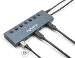 DELOCK USB-C hub 63410 με διακόπτες, 7x θυρών, 5Gbps, 20W, USB-C σύνδεση, μπλε - 4043619634101 - Image 2