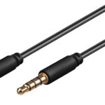 GOOBAY καλώδιο ήχου 3.5mm 63828, 4 pin stereo, copper, 1.5m, μαύρο - 4040849638282