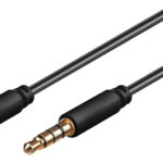 GOOBAY καλώδιο ήχου 3.5mm 63832, 4 pin stereo, copper, 3m, μαύρο - 4040849638329