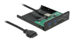DELOCK front panel 64058, 3.5" σε USB-C, 2x USB & SD/Micro SD - 4043619640584