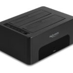 DELOCK docking station για 2.5" ή 3.5" SATA HDD/SSD 64187, 2 θέσεων, 5Gbps, clone/erase function, μαύρο - 4043619641871