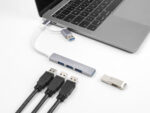 DELOCK USB hub 64214, 4x θυρών, 5Gbps, USB & USB-C σύνδεση, γκρι - 4043619642144 - Image 2