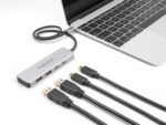 DELOCK USB hub 64230, 4x θυρών, 10Gbps, USB-C σύνδεση, γκρι - 4043619642304 - Image 2