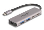 DELOCK USB hub 64239, 4x θυρών, 5Gbps, USB-C σύνδεση, γκρι - 4043619642397