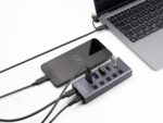 DELOCK USB hub 64248 με διακόπτες, 5x θυρών, 5Gbps, USB/USB-C σύνδεση, γκρι - 4043619642489 - Image 2