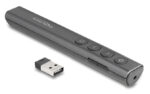 DELOCK τηλεχειριστήριο παρουσιάσεων 64250 με laser & πλήκτρα, 30m, γκρι - 4043619642502