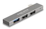 DELOCK USB hub 64274, 3x θυρών, 10Gbps, USB-C σύνδεση, γκρι - 4043619642748