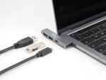 DELOCK USB hub 64275, 3x θυρών, 5Gbps, USB-C σύνδεση, γκρι - 4043619642755 - Image 2