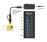 DELOCK USB hub 64326 με διακόπτες, 7x θυρών, 10Gbps, USB/USB-C σύνδεση, μαύρο - 4043619643264 - Image 2