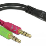 DELOCK καλώδιο 3.5mm σε 2x 3.5mm 65459, CTIA, 12cm, μαύρο - 4043619654598