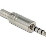 DELOCK Βύσμα 3.5mm Stereo, 4 pin, Bend Protection, metal, ασημί - 4043619655465