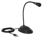 DELOCK μικρόφωνο με βάση και mute button 65871, USB, 1.7m, μαύρο - 4043619658718