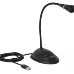 DELOCK μικρόφωνο με βάση και mute button 65871, USB, 1.7m, μαύρο - 4043619658718