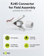 GOOBAY βύσμα RJ45 65942, CAT 6 UTP, tool-free, λευκό - 4040849659423 - Image 2