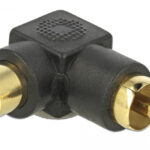 DELOCK αντάπτορας 66168 RCA αρσενικό σε RCA θηλυκό, γωνιακός, μαύρος - 4043619661688
