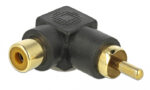 DELOCK αντάπτορας 66168 RCA αρσενικό σε RCA θηλυκό, γωνιακός, μαύρος - 4043619661688