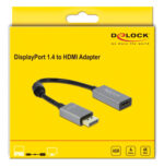 DELOCK αντάπτορας DisplayPort 1.4 σε HDMI 66436, 4K/60Hz, active, γκρι - 4043619664368 - Image 2