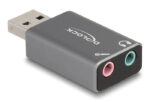 DELOCK εξωτερική κάρτα ήχου 66633, 2x 3.5mm, USB σύνδεση, γκρι - 4043619666331