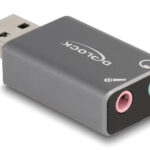 DELOCK εξωτερική κάρτα ήχου 66633, 2x 3.5mm, USB σύνδεση, γκρι - 4043619666331