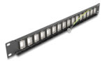 DELOCK Keystone patch panel 66758, 19"/1U, 16x ports, μαύρο - 4043619667581 - Image 2